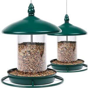 New Pack of 2 Bird Feeder for Outdoor Hanging. Green